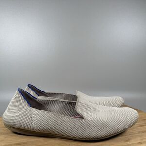 Rothys The Flat Womens Size 7 Ballet Flats Round Toe Beige Knit Comfort Casual